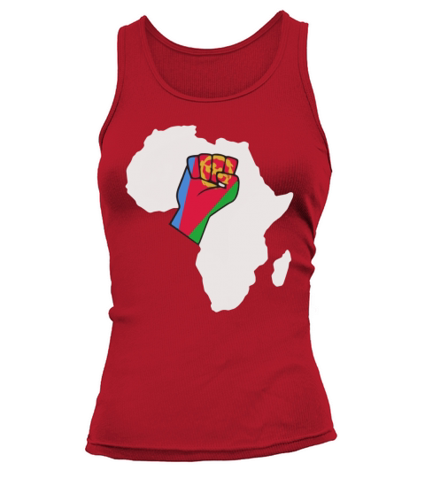 Eritrean pride Eritrea flag Africa map raised fist t-shirt Tank top Woman