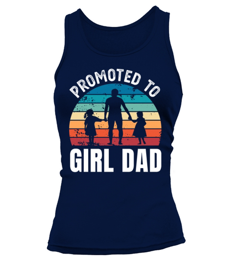 Promoted to Girl Dad Vintage Sunset Fathers Day Tank top Woman