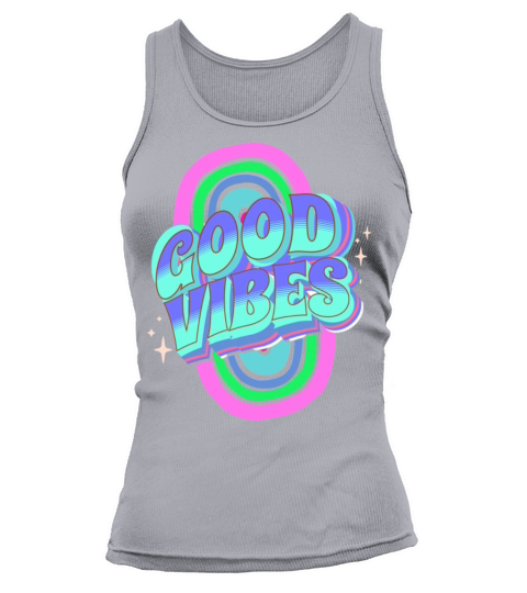 Retro Vintage Good Vibes Rainbow Quote Tank top Woman