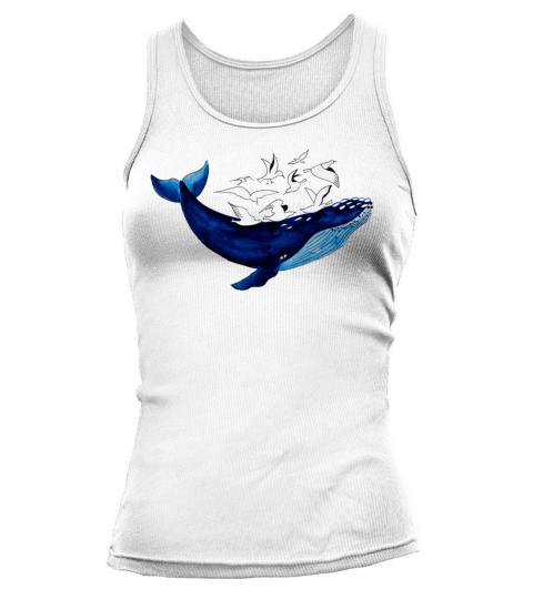 Whale and seagulls I Air and water Tank top Woman