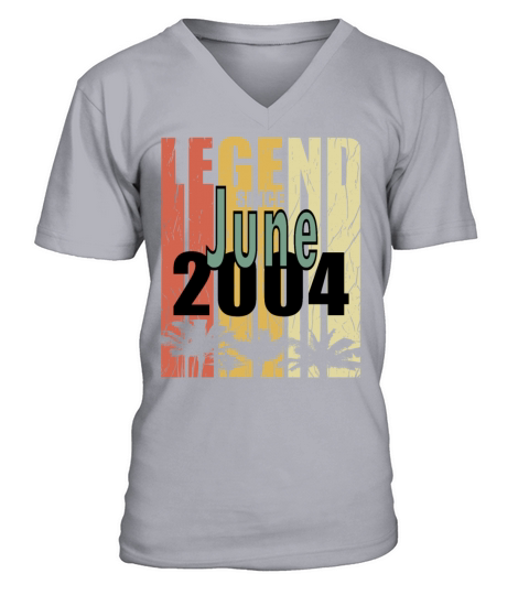 2004 vintage born in June gift V-Neck T-shirt