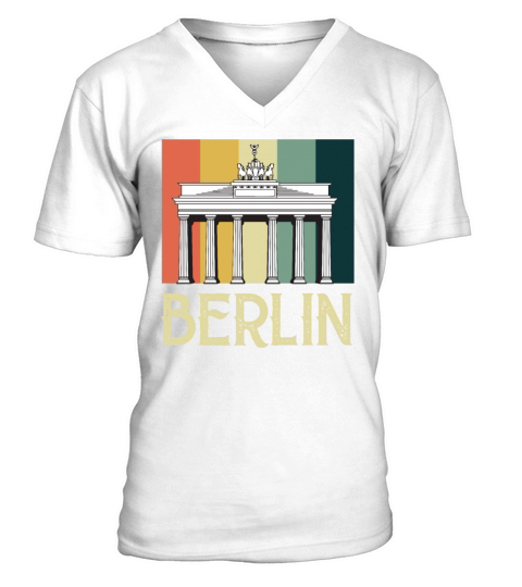 Berlin Vintage Brandenburg Gate Germany V-Neck T-shirt