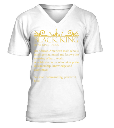 Black King African American Pride History Month V-Neck T-shirt