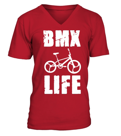 BMX Life Biker Bicycle Rider V-Neck T-shirt