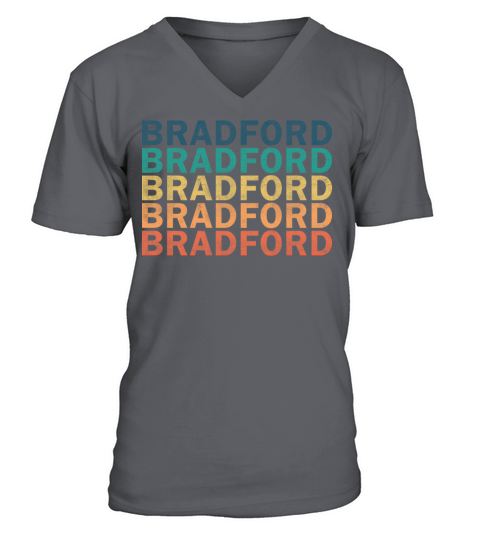 Bradford Name T Shirt - Bradford Vintage Retro Nam V-Neck T-shirt