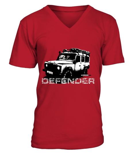 Brown Land Rover Defender illustation - AUTONAUT V-Neck T-shirt