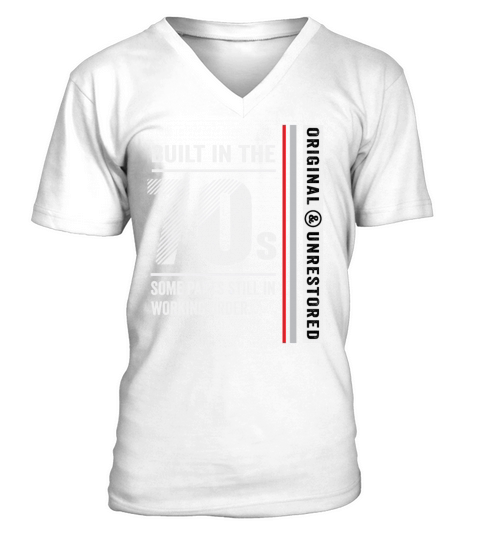 Built In The 70s Funny Vintage Classic Birthday V-Neck T-shirt