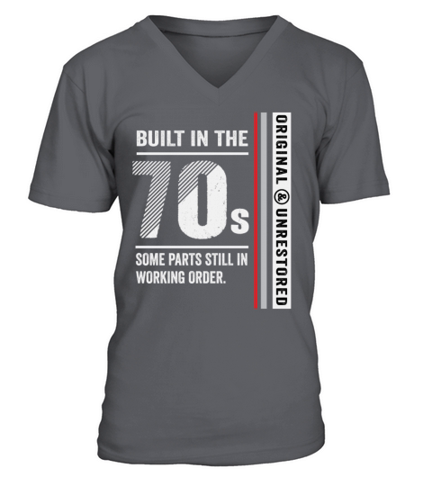 Built In The 70s Funny Vintage Classic Birthday V-Neck T-shirt