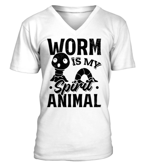 Cute Worm I Worm Is My Spirit Animal Worm Lover V-Neck T-shirt