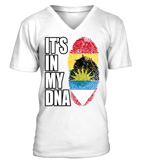 Ghanaian And Antiguan Mix Heritage DNA Flag V-Neck T-shirt