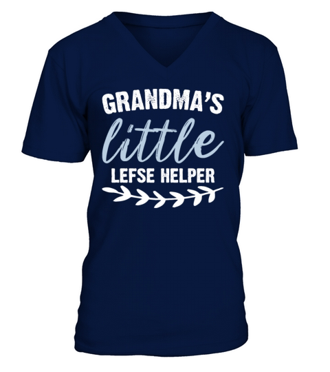 Grandmas Little Lefse Helper Funny Granddaughter V-Neck T-shirt