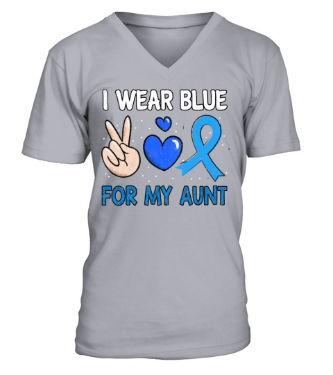 In November Blue For Aunt Diabetes Awareness V-Neck T-shirt