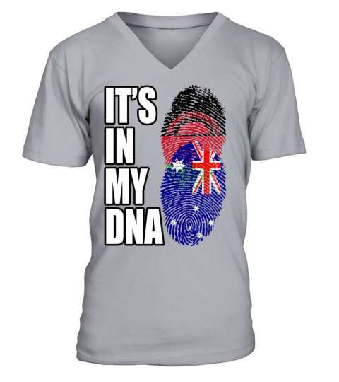 Malawian And Australian Mix Heritage DNA Flag V-Neck T-shirt