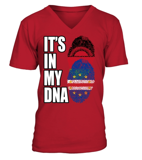 Malawian And Cabo Verdean Mix Heritage DNA Flag V-Neck T-shirt