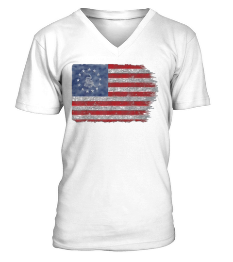 Patriotic Politically Incorrect Betsy Ross Flag 1776 Gadsden Snake shirt V-Neck T-shirt