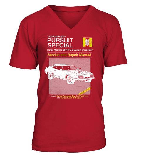 Rockatansky pursuit special service and repair manual V-Neck T-shirt