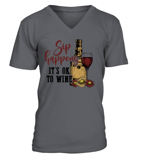 Sip Happens V-Neck T-shirt