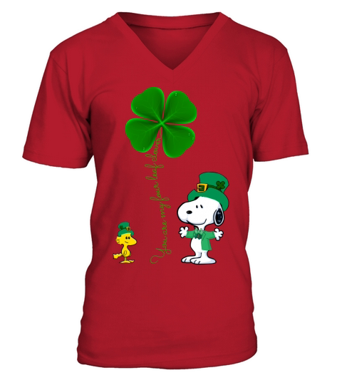 Snoopy shamrock  you are my four leaf clover V-Neck T-shirt