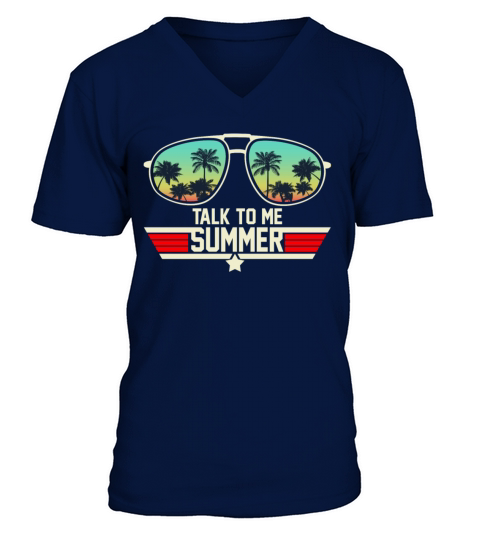 Talk To Me Summer Top Gun Parody V-Neck T-shirt