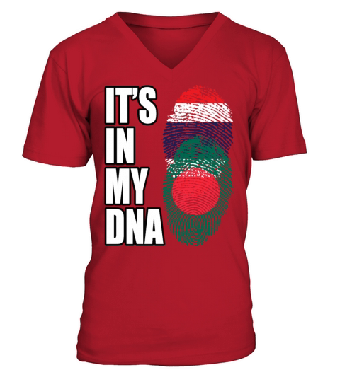 Thai And Bangladeshi Vintage Heritage DNA Flag V-Neck T-shirt