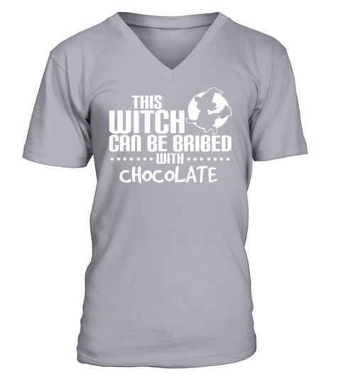 This witch can be bribed with chocolate V-Neck T-shirt