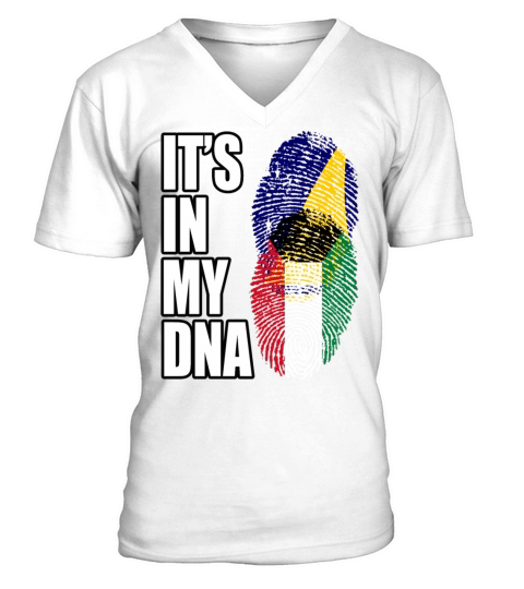 Tokelauan And Kuwaiti Mix Heritage DNA Flag V-Neck T-shirt