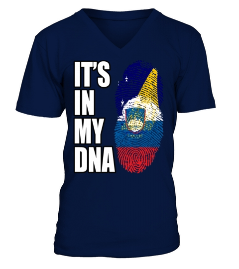 Tokelauan And Slovenian Mix Heritage DNA Flag V-Neck T-shirt