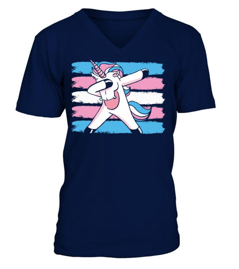 Transgender Unicorn Mythical Creature Trans Rights V-Neck T-shirt
