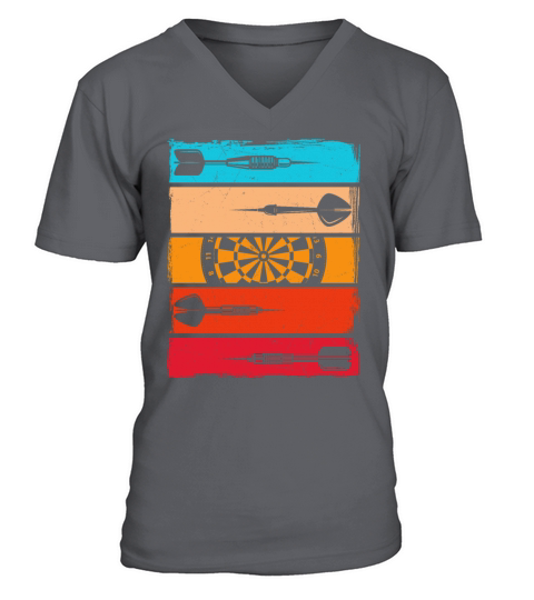 Vintage Darts Theme Dartboard Dart Player V-Neck T-shirt