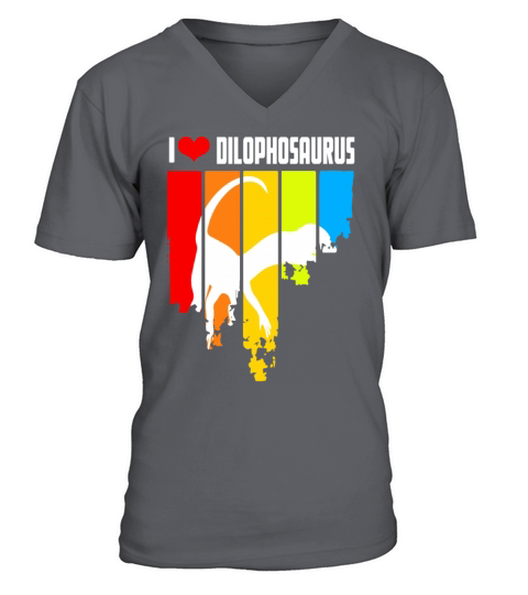 Vintage Dilophosaurus Design V-Neck T-shirt