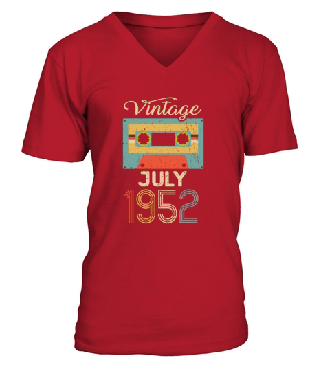 Vintage July 1952 70th Birthday 70 Year Gift V-Neck T-shirt