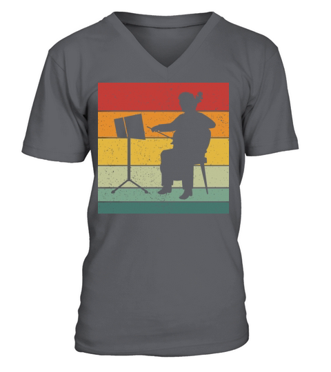 Vintage Retro Double Bass Vintage Music V-Neck T-shirt