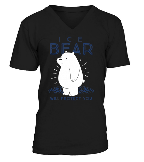 We Bare Bears Ice Bear Will Protect You TShirt V-Neck T-shirt