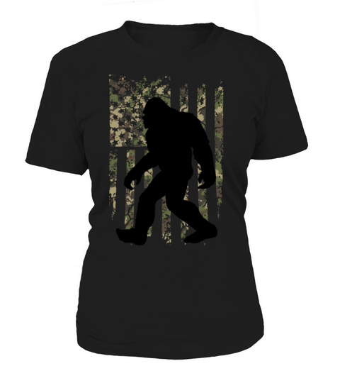 Bigfoot Believe Sasquatch American Flag Silhouette Women's T-Shirt