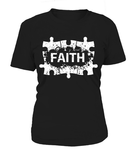 Distressed Faith Puzzle Autism Awareness Month Women's T-Shirt