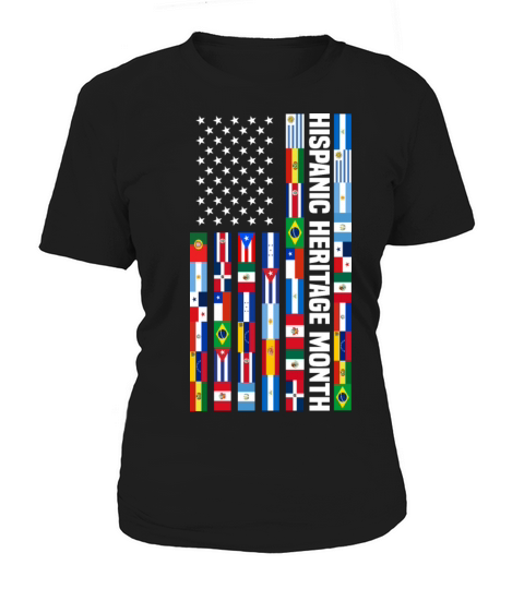 Hispanic Heritage Month Spanish Countries USA Flag Women's T-Shirt