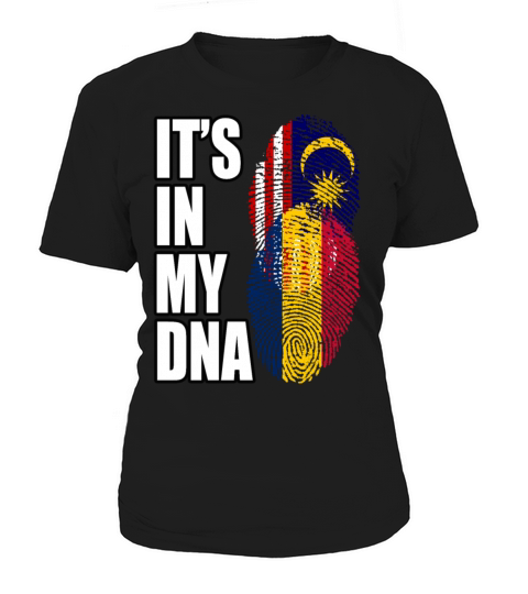 Malaysian And Chadian Mix Heritage DNA Flag Women's T-Shirt