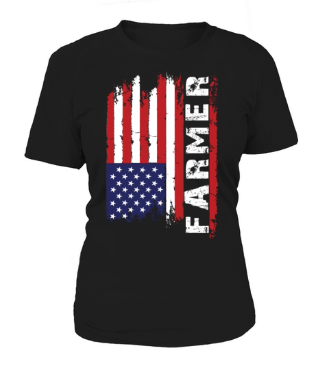 Vintage 4th Of July USA Flag Farmer Farming Women's T-Shirt