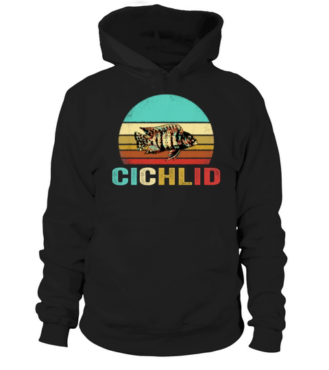 Hot Vintage Cichlid Sunset Hoodie Unisex