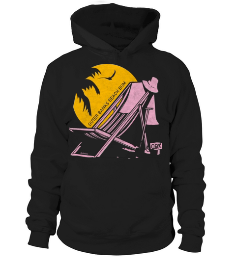 Outer Banks Beach Bum OBX Pink Vintage Hoodie Unisex