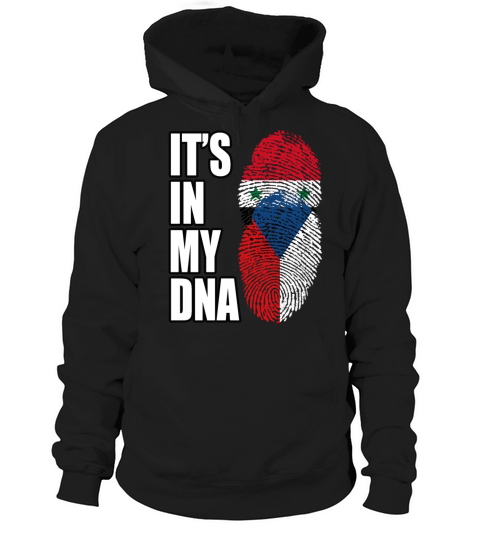 Syrian And Czech Vintage Heritage DNA Flag Hoodie Unisex