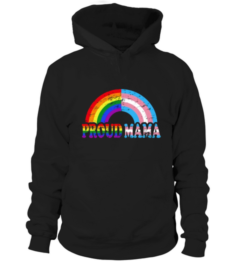 Vintage Proud Mama Flag Rainbow LGBT Transgender Pride Month shirt Hoodie Unisex