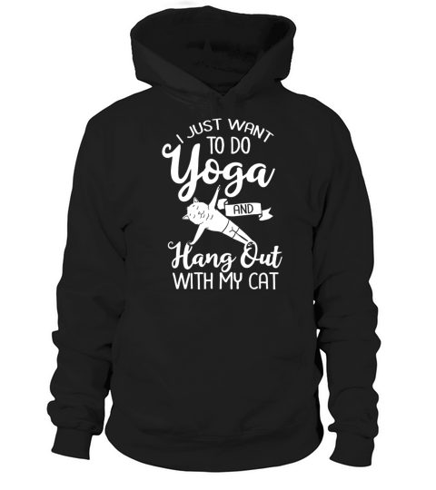Yoga Cat Beginner Workout Poses Quotes Meditation Hoodie Unisex