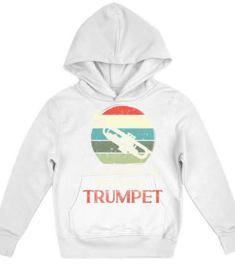Trumpet Player Vintage Retro Id Kids Hoodie
