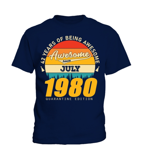1980 Quarantine Edition July 42th birthday gift Kids T-Shirt