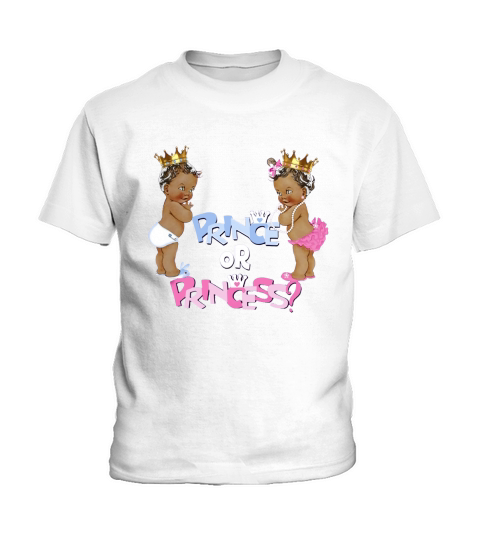 Cute Ethnic Prince or Princess Baby Gender Reveal T-Shirt Kids T-Shirt