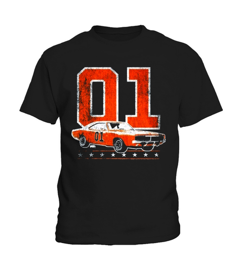 DUKES OF HAZZARD GENERAL LEE 2 COLOR VINTAGE ON ORANGE Kids T-Shirt