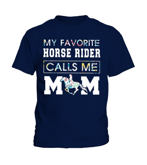 Floral my favorite horse rider calls me mom Kids T-Shirt