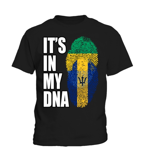 Gambian And Barbadian Mix Heritage DNA Flag Kids T-Shirt