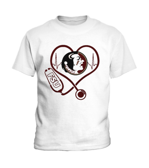 Heartbeat love Florida State Seminoles nurse shirt Kids T-Shirt